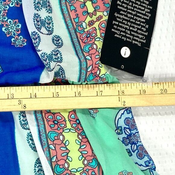 Loralette Dress Womens 2X Green Blue Paisley Print Summer Boho Beach Flowy NEW - Picture 13 of 16